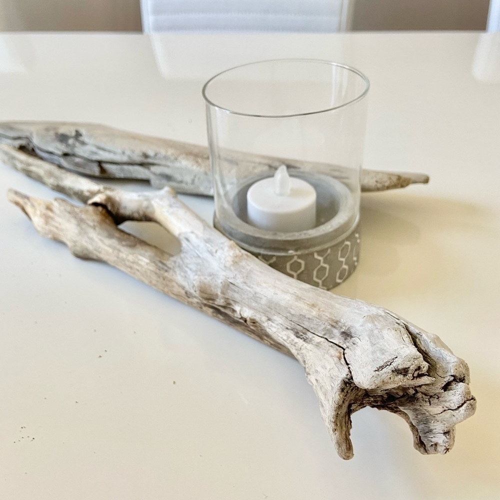 Lake Huron driftwood candle holder set